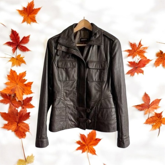 Danier Chocolate Brown Leather Jacket - Picture 2 of 16